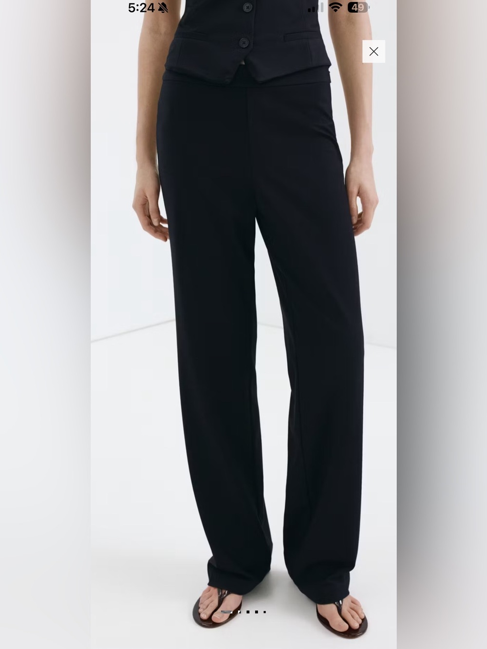 Mango Black Straight-Leg Jumpsuit Pants
